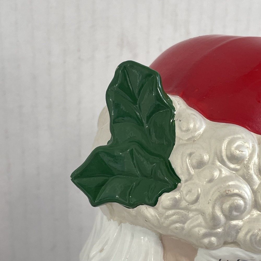 Vintage 13” Santa Claus Saint Nick Ceramic Mold Santa Winking Holding A Lantern - Picture 5 of 14